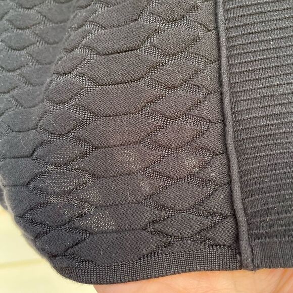 Sandro high end black knee length long sleeve knitted dress, front decor, size1 - Picture 3 of 10